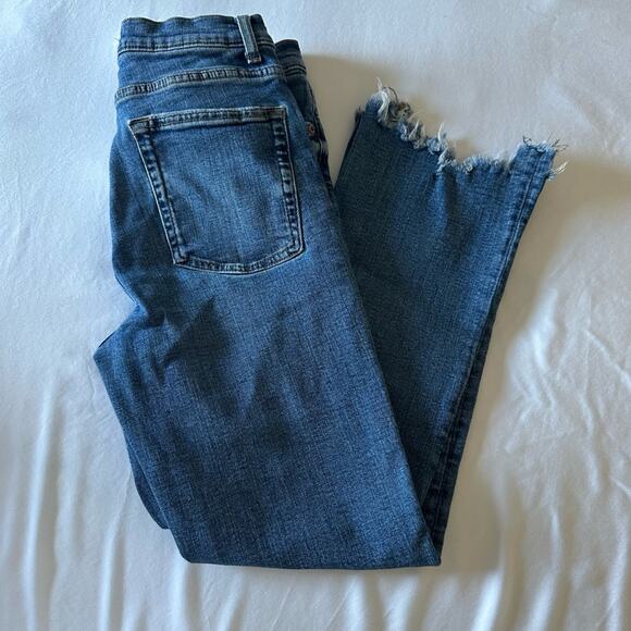 $60 Zara Bootcut Crop Chewed Hem - US 6 - blue - Picture 8 of 9